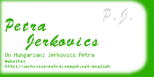 petra jerkovics business card